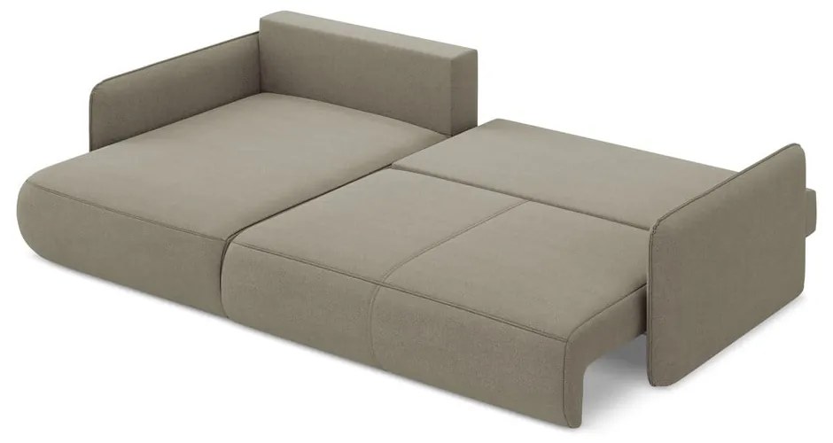 Béžová rozkladacia/s úložným priestorom rohová pohovka (ľavý roh) Nanea – Makamii