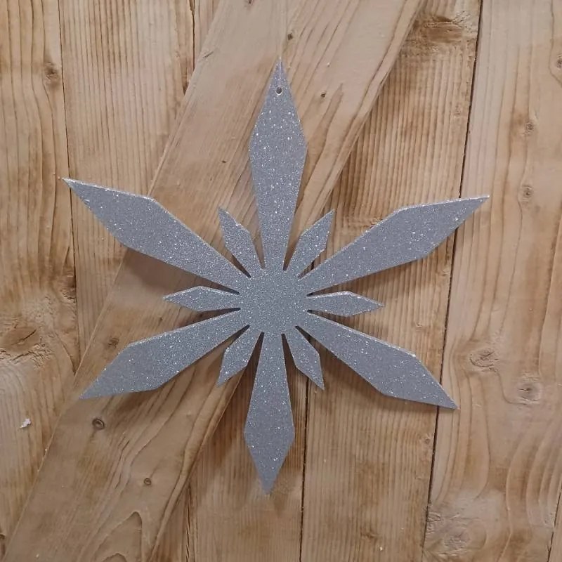 DECOLED Snehová vločka III, priemer 40 cm, strieborná