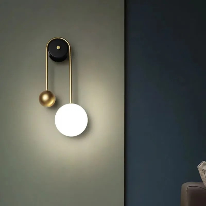 Toolight Toolight, LED nástenné svietidlo 50cm 5W 4000K 500lm APP1474-CW, zlatá lesklá-čierna matná, OSW-03604