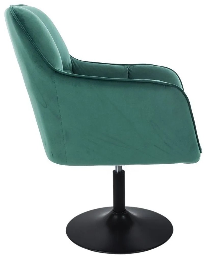 LuxuryForm DESIGN Kreslo AMALFI VELUR na čiernom tanieri - zelené