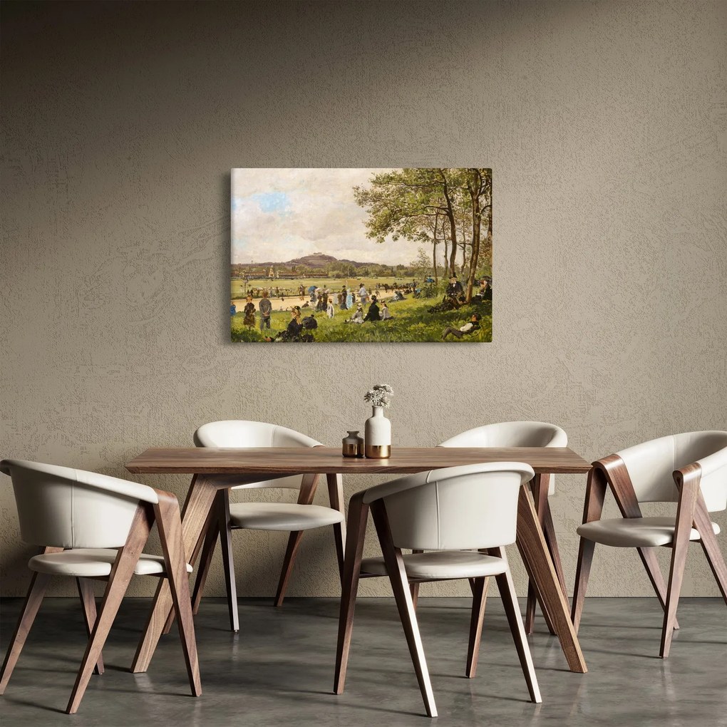Obraz - French 19th Century, Race Course at Longchamps, reprodukcia (90x60 cm)