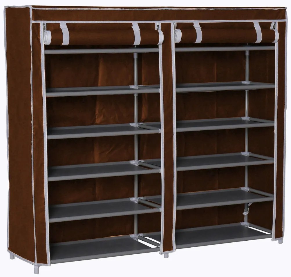 Mobilná skrinka na topánky, 4 farby- hnedá