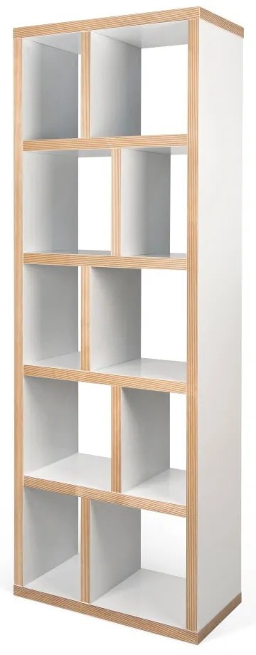 Knižnica v bielo-prírodnej farbe 70x198 cm Berlin – TemaHome