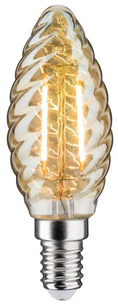 Sviečková LED E14 4,7 W zlatá točená stmievateľná