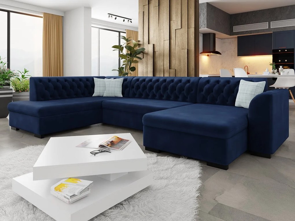 Veľká sedačka do obývačky Valdero, Dostupné poťahy: Magic Velvet 2227 + Magic Velvet 2227 + Evo 29, Strana: Ľavá