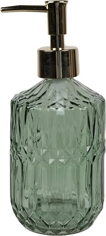 Zelený sklenený dávkovač na mydlo s pumpičkou - 400 ml