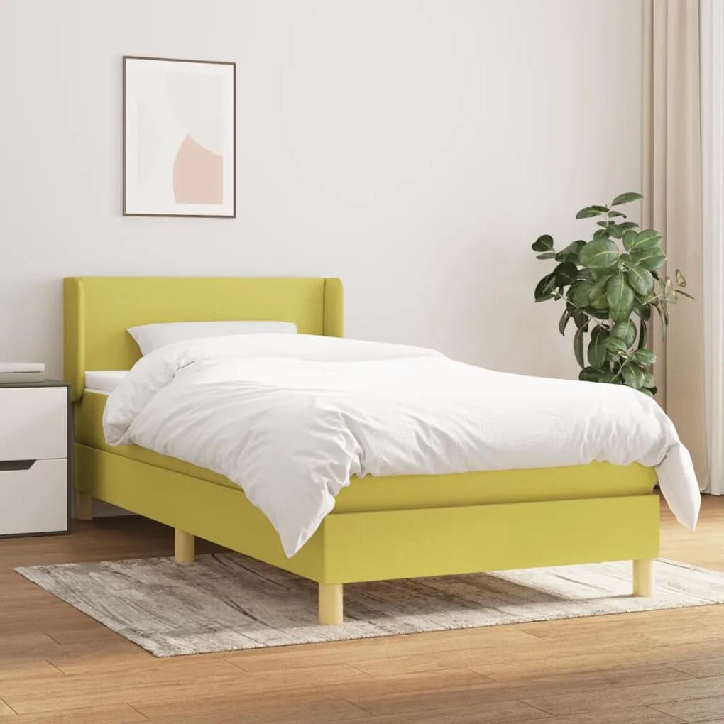 Boxspring posteľ s matracom zelená 100x200 cm látka 3130096