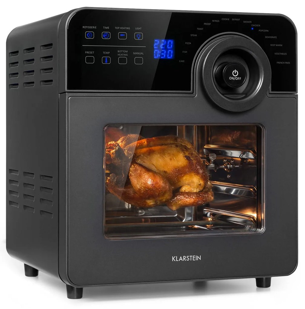 Klarstein AeroVital Cube Chef, teplovzdušná fritéza, 1700 W, 14 l, 16 programov, horný a spodný ohrev