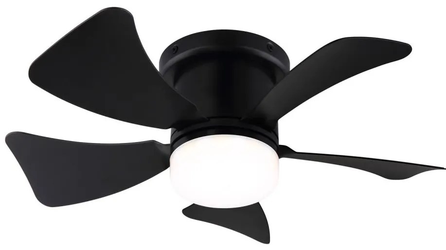 ZEVENTI - LED Stmievateľný stropný ventilátor MUNDAKA LED/10W/230V čierna + DO ZV0048