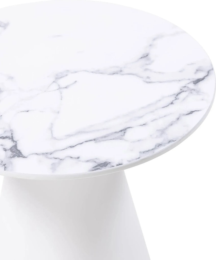 Konferenčný stolík Margos 46 cm biely/mramor I