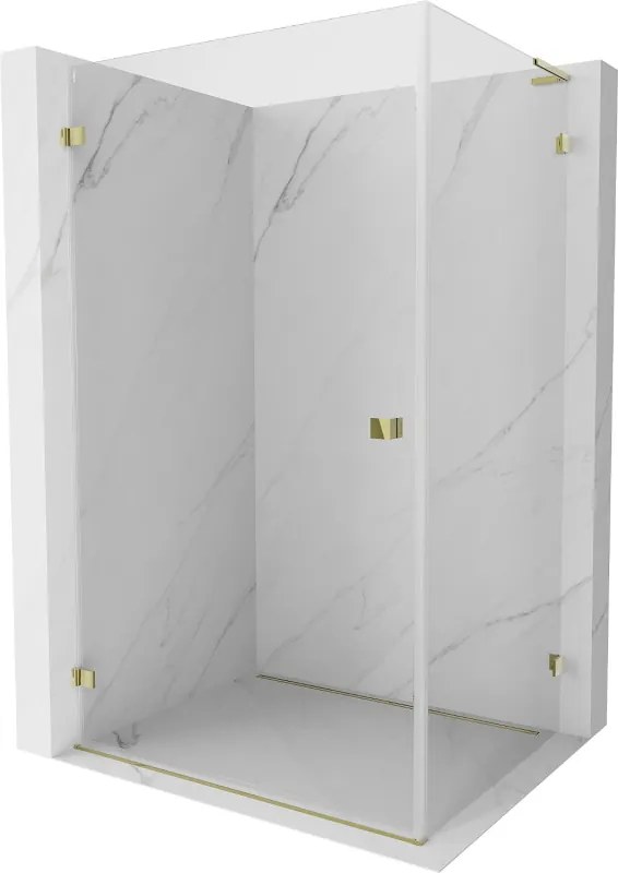 Mexen Lunar-B L, 1-krídlový sprchový kút, ľavý, 95 x 80 cm, 8mm číre sklo, zlatý lesklý profil, 832L-095-080-50-00-L
