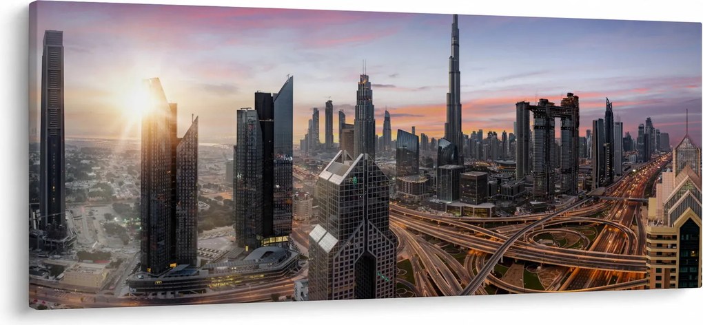 Obraz - Panorama Dubaja (120x50 cm)