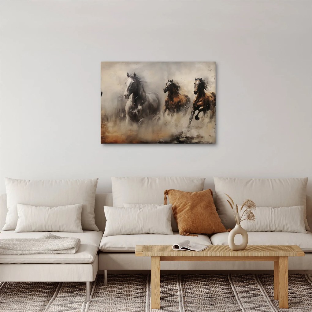 Obraz - Olejomaľba koní (70x50 cm)