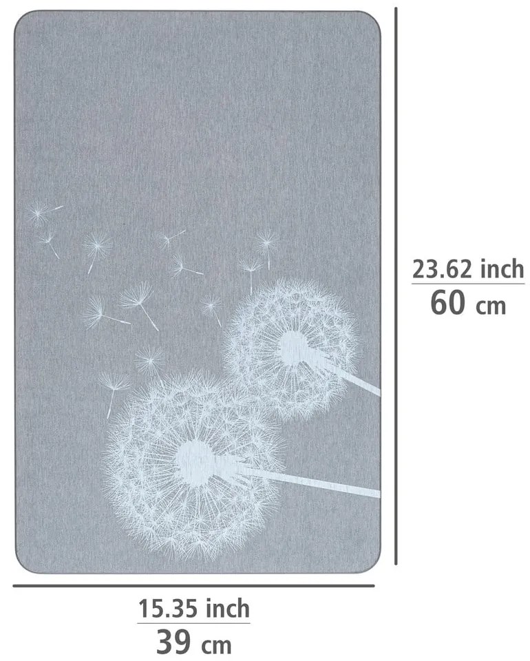 Sivá kúpeľňová predložka z kremeliny 39x60 cm Astera – Wenko