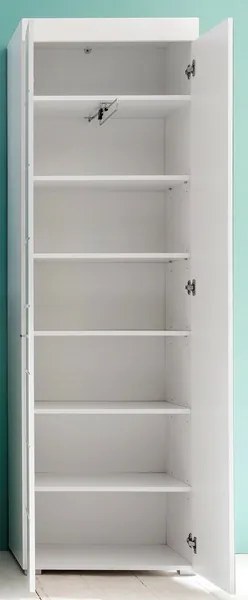 Skriňa so zrkadlom Amanda 127, lesklá biela