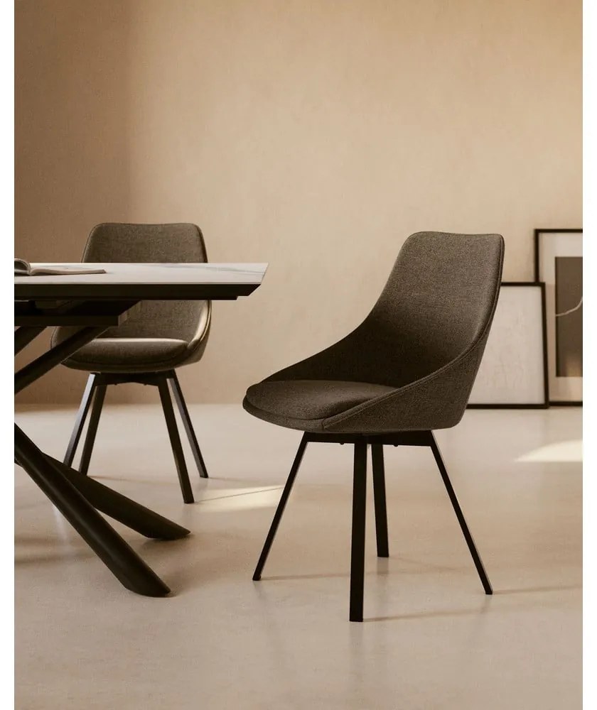 Tmavosivá jedálenská stolička Jenna – Kave Home