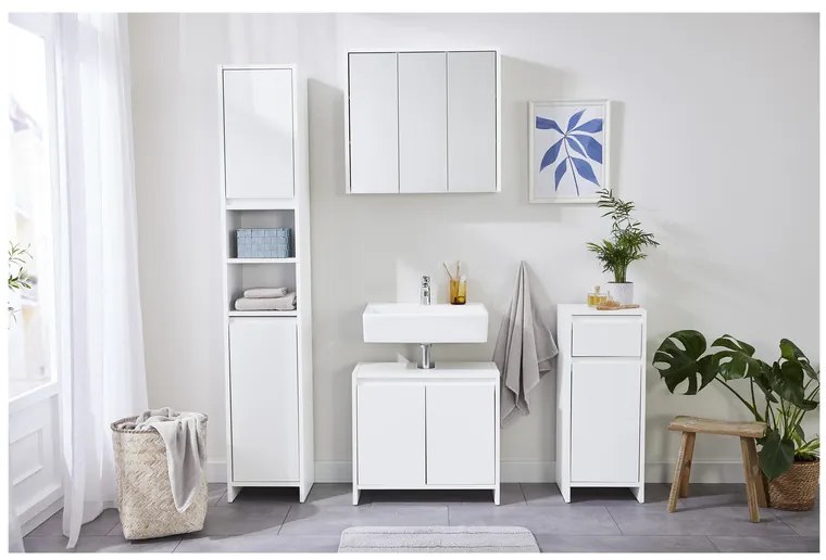 LIVARNO home Skrinka do kúpeľne Oslo, 32 x 180 x 28 cm, biela (100364826)