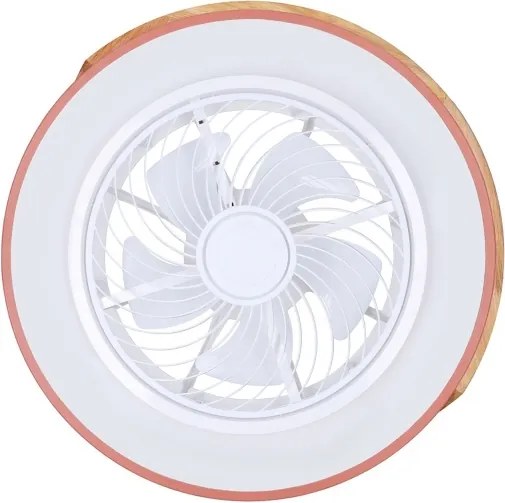 Brilagi - LED stmievateľné svietidlo s ventilátorom LED/38W/230V 50 cm ružová/dub + diaľkové ovládanie