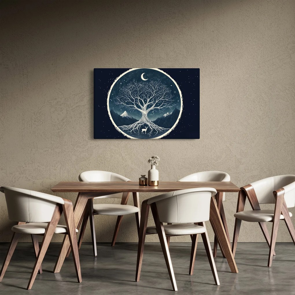Obraz – Magický strom s jeleňom II. (90x60 cm)