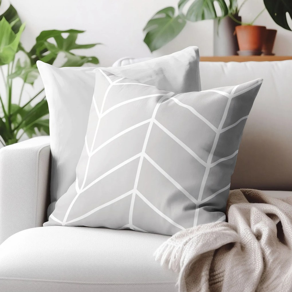 Goldea bavlnená obliečka na vankúš - cikcak na sivom 50 x 60 cm