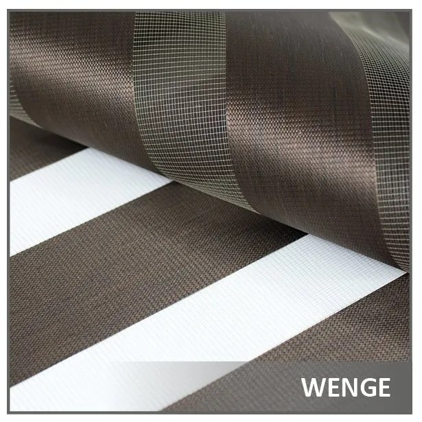 Dekodum Roleta deň a noc v bielej kazete premium, farba látky Wenge Šířka (cm): 65, Dĺžka (cm): 150, Strana mechanizmu: Práva