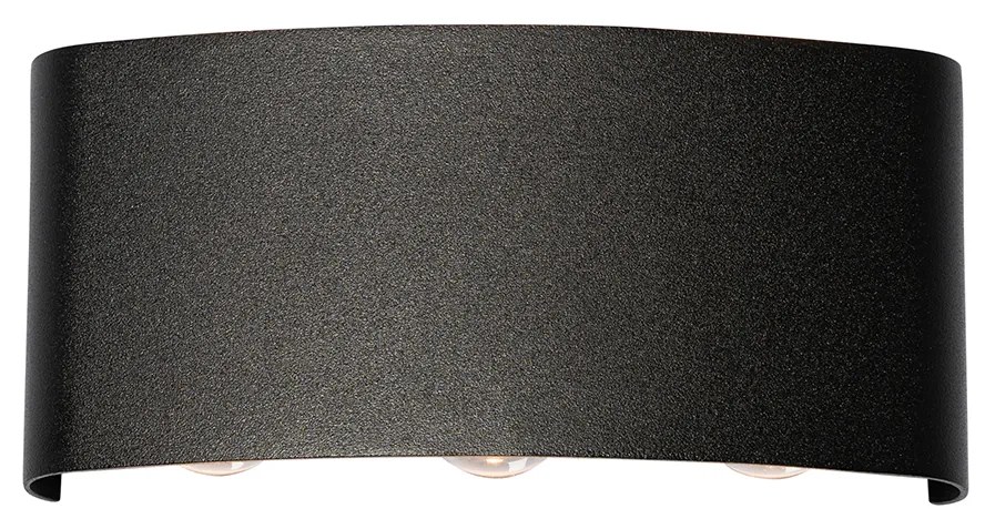 Vonkajšia nástenná lampa čierna vrátane LED 6-svetlo IP54 - Silly