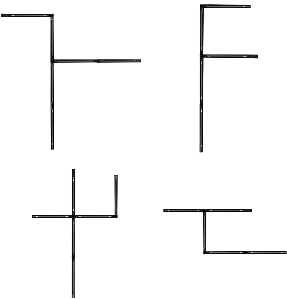 Moderný koľajnicový systém s 5 čiernymi bodovými svetlami 1-fázový - Iconic Ivy