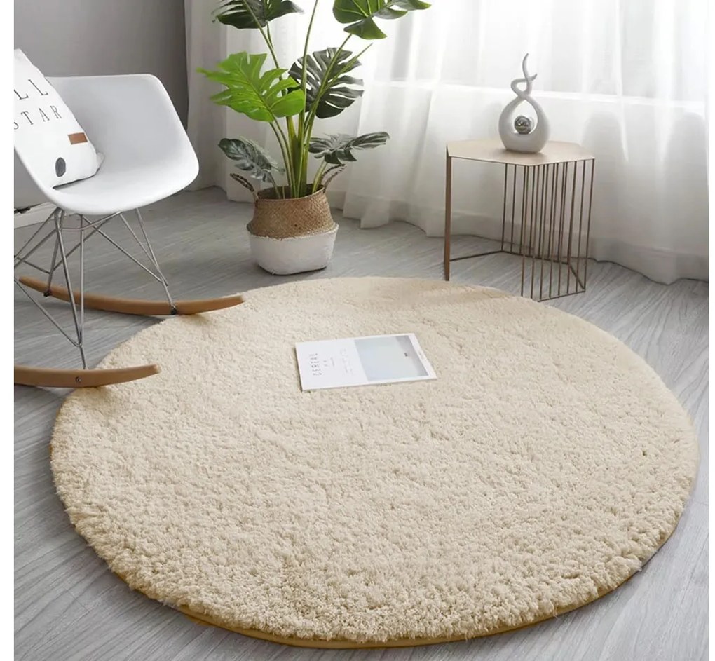 Béžový okrúhly koberec Alpaka Rozmer: 150 cm