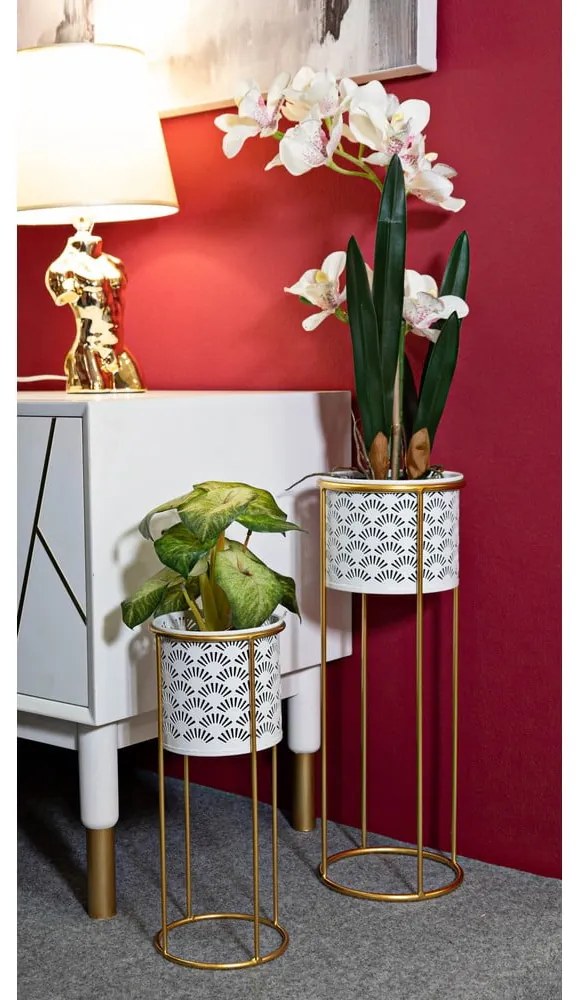 Kovové stojany na kvety 2 ks ø 17 cm (výška 46 cm) Whity – Mauro Ferretti
