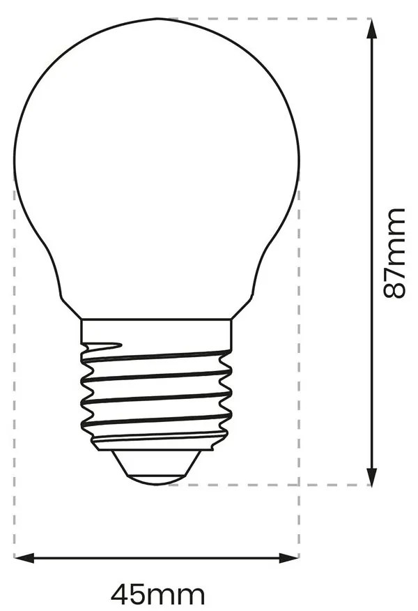 Dekoračná LED žiarovka E27 teplá 2700k 1,5w 100 lm