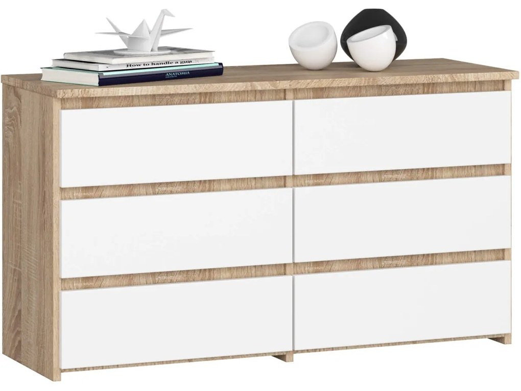 Komoda CL6 100 cm dub sonoma/biela