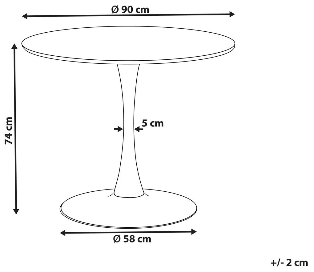 Okrúhly jedálenský stôl ⌀ 90 cm s mramorovým efektom biela/zlatá BOCA Beliani