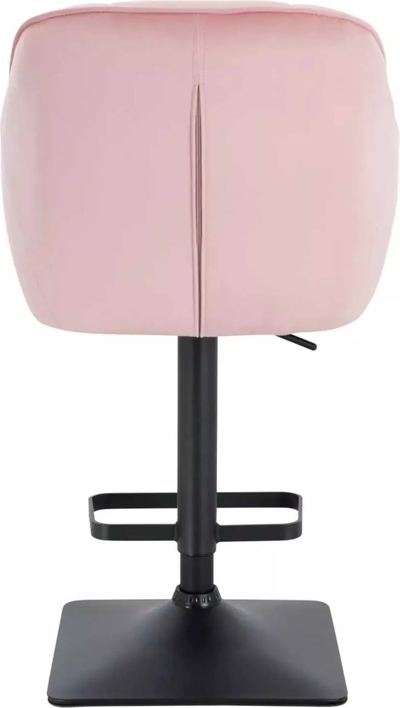 LuxuryForm DESIGN Barová stolička AVOLA VELUR na čiernej hranatej podstave - svetlo ružová