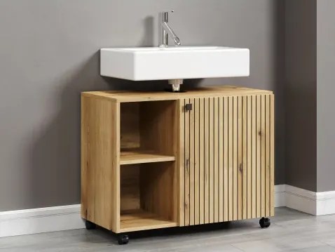 Kúpeľňová skrinka pod umývadlo Pure Bliss 80 cm, dub evoke%
