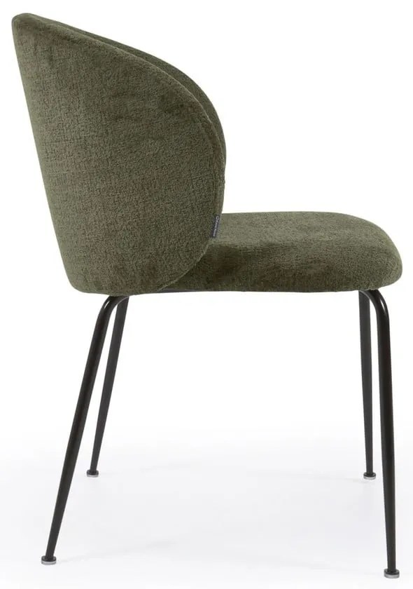 Zelené čalúnené jedálenské kreslo Minna – Kave Home