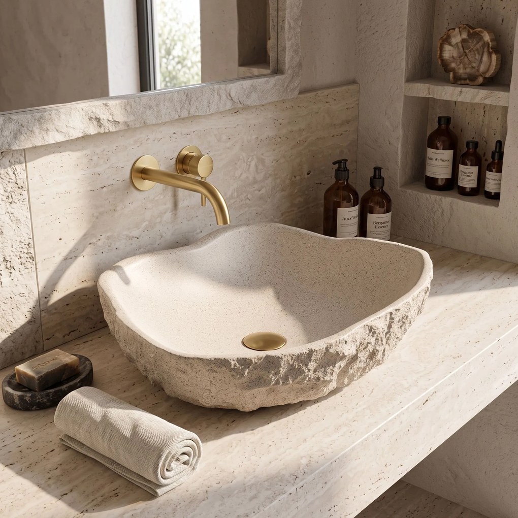 Rea Isla Warm Beige, umývadlo na dosku 490x370x140 mm, béžová, REA-U7882