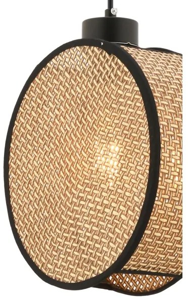 Luster na lanku DRUM 1xE27/60W/230V hnedá/čierna