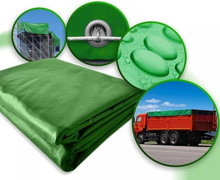 JAGO Plachta 650 g/m², hliníkové oká, zelená, 4 x 8 m