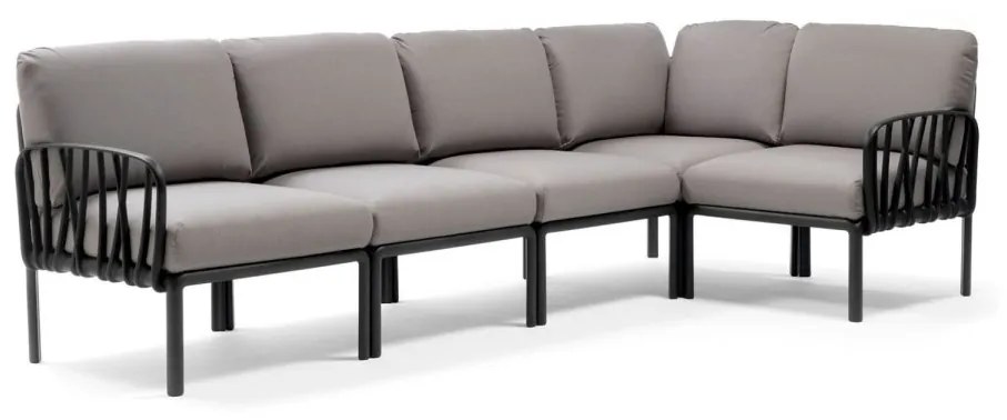 KOMODO 5 Záhradná sofa - antracite grigio komodo