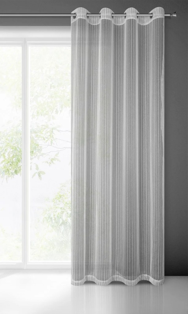 ZÁCLONA NA KRÚŽKOCH NOELIA 140X250 CM STRIEBORNÁ