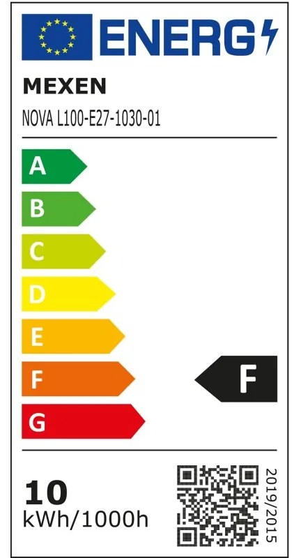 Mexen Nova, LED žiarovka E27, A60, 10W, teplá - 3000K, 1055 lm - L100-E27-1030-01