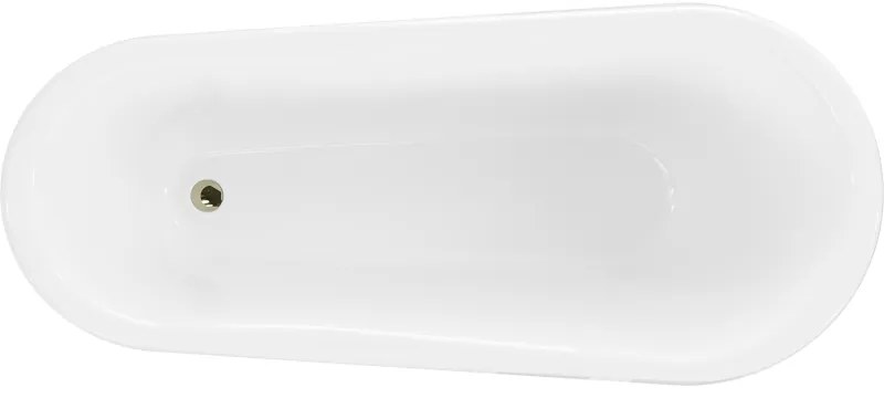 Mexen Retro, voľne stojaca vaňa 170 x 75 cm, biela, zlaté nohy, 53251707500-50
