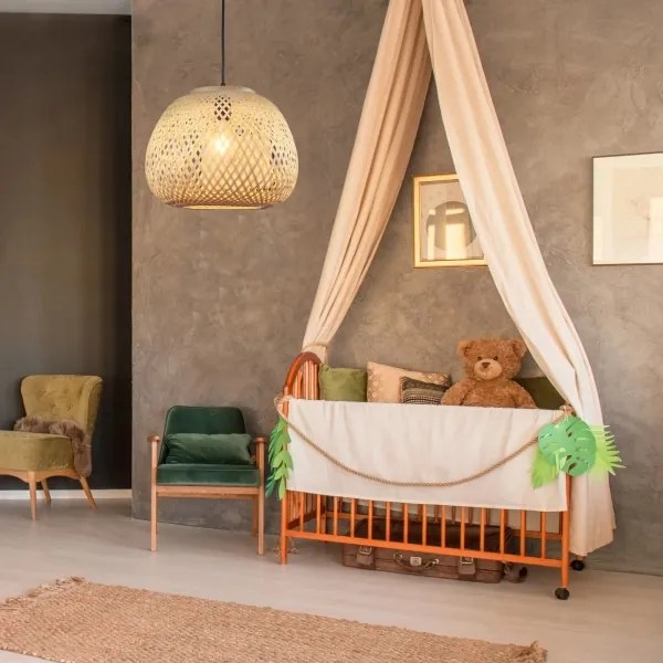 Luster na lanku ZANZIBAR 1xE27/20W/230V pr. 35 cm bambus