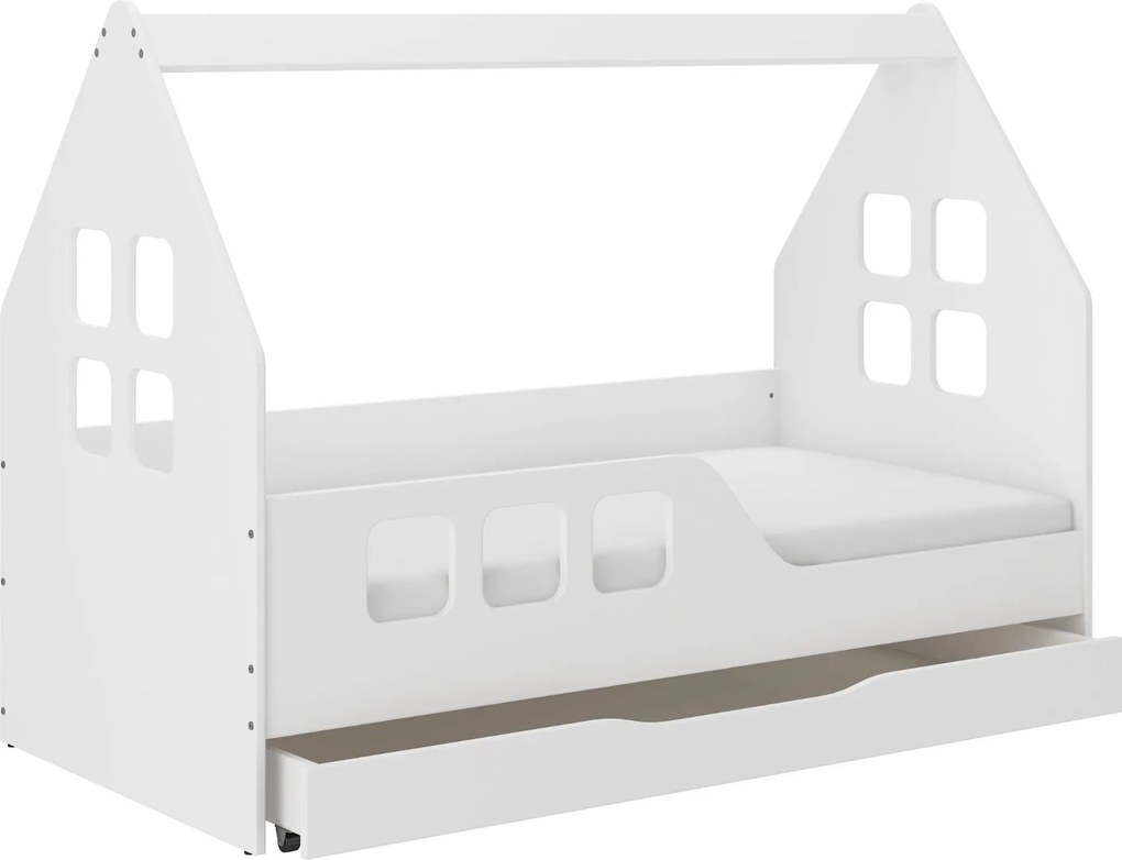 Wooden Toys Detská posteľ DOMEK so zásuvkou 160x80 (vľavo)