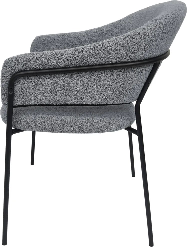 Jedálenská stolička Inga, holubia sivá štruktúrovaná látka