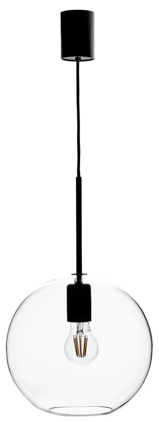 Čierne závesné svietidlo so skleneným tienidlom 25x25 cm Patera - Markslöjd