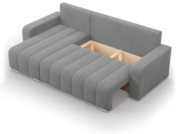 Rohová rozkladacia sedačka ABRIELLE ľavá, sivá