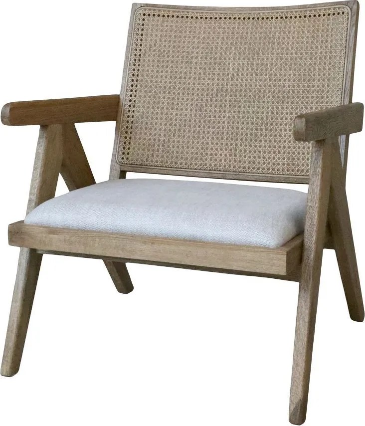 Prírodné drevené kreslo s výpletom Lounge Wicker - 65*70*77 cm