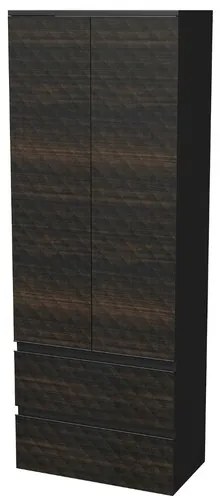 Kúpeľňová skrinka vysoká SAT Cube Way 60x163x33 cm hnedá mat CUBE3DV602D2ZHP