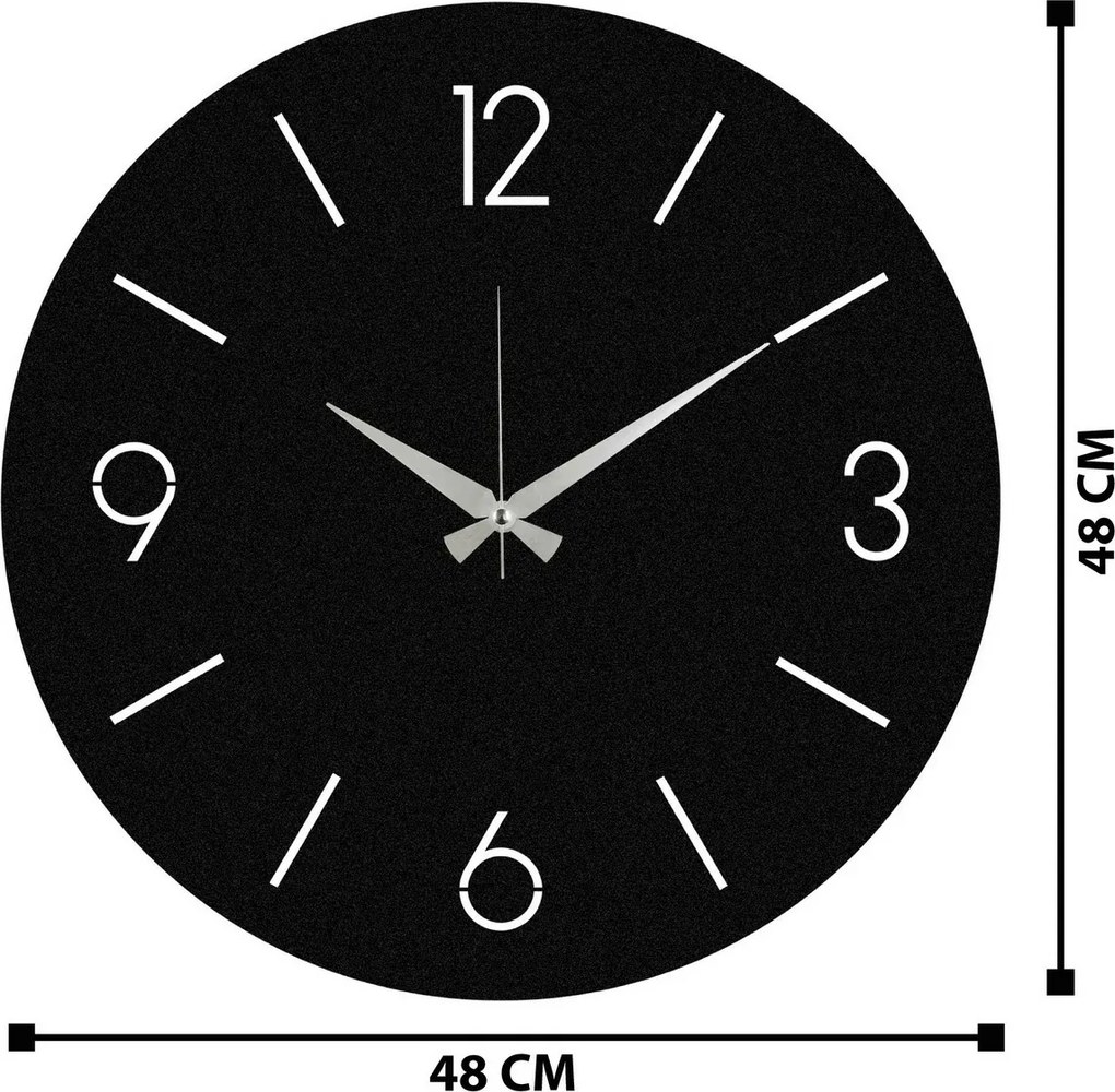 Nástenné hodiny Trevwela, Black, 48 x 48 cm cm